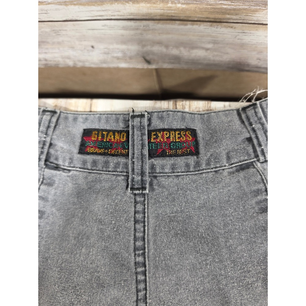 Vintage Gitano Express High Waisted Acid Wash Grey Pleated Jeans Size 5 READ - Picture 10 of 10